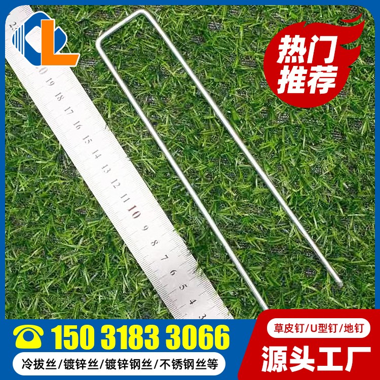 人工草場適合什么釘 20cm長草皮釘 土工格柵U型釘規格 草坪釘子